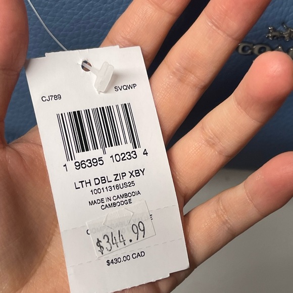 NEW Coach Pebble Leather Double Zip Crossbody Bag Detachable Strap Drop22”CJ789 - Picture 6 of 17